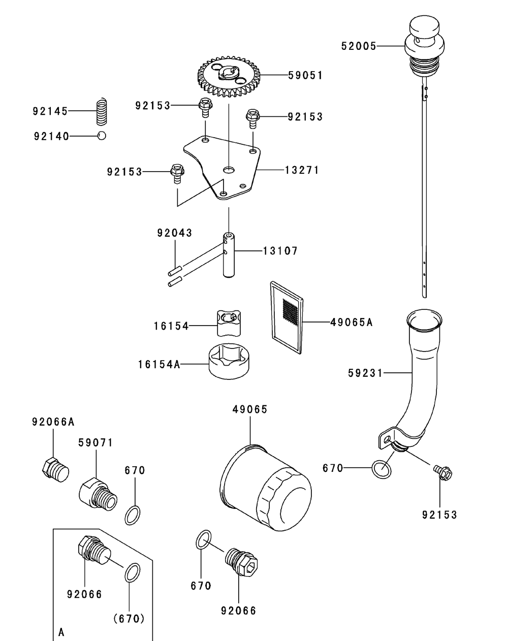 Kawasaki Fxt00v-Bs04 Lubrication Equipment Diagram and Parts List for S7237-KW 53CI8DU8050-37HP Cub Cadet Lawn Tractor